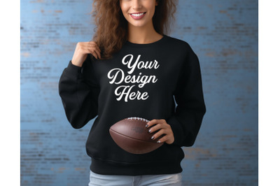 Football Black Woman Mockups&2C; Sports Mockups Digital Download