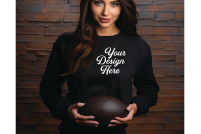 Football Black Woman Mockups&2C; Sports Mockups Digital Download