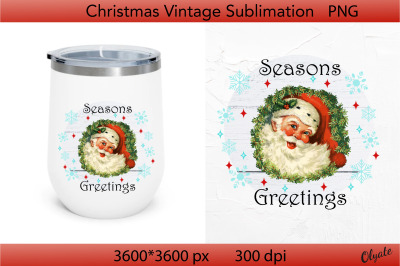 Seasons Greetings PNG. Christmas Round Sign PNG.