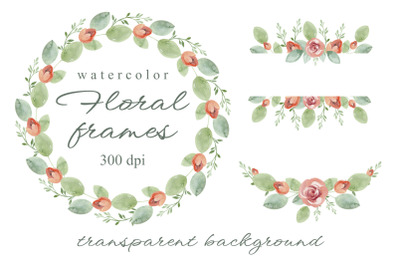 Floral Frames | Watercolor floral clipart