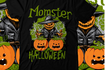 Momster Halloween T-Shirt Design , Halloween T-Shirt Design