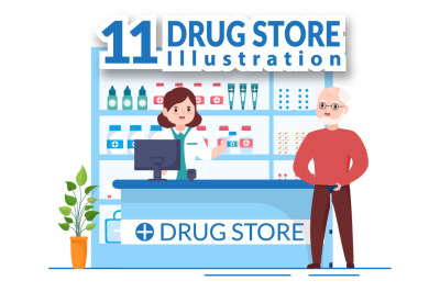 11 Drug Store Illustration