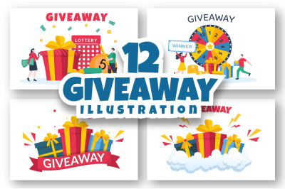 12 Giveaway Win a Prize Illustration