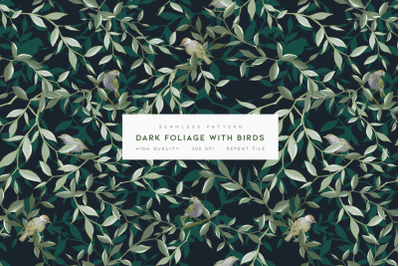 Dark Foliage with Birds