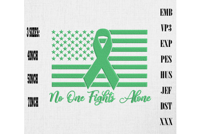 Mental Health USA No One Fights Alone Embroidery