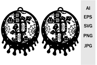 Earrings and pendants for Halloween, svg template