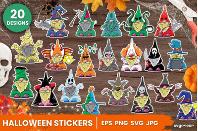 Halloween Gnomes Printable Stickers Cricut Design