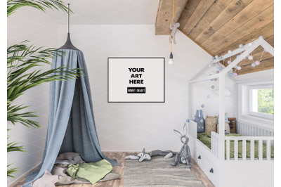 Interior scene artwork background frame mockup