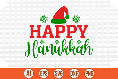 Happy Hanukkah svg cut file