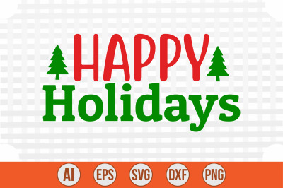 Happy Holidays svg cut file