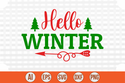 Hello Winter svg cut file