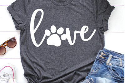 Love with Paw SVG, DXF, PNG, EPS