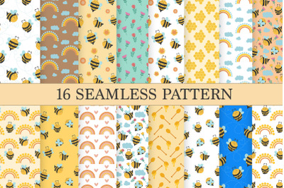 Bee Seamless Pattern