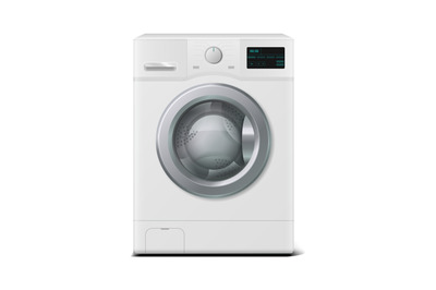 Washer. Realistic domestic electronic device. 3D household appliances