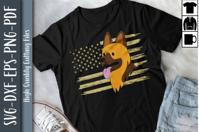 Patriotic German Shepherd AMERICAN FLAG