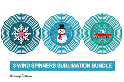 Christmas Wind Spinner Bundle | Winter Sublimation Designs
