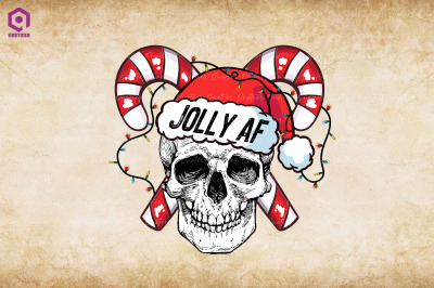 Jolly AF Skull Christmas