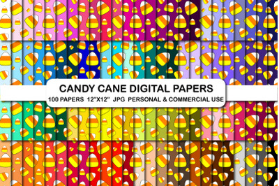 Halloween Candy Cane Digital Papers Background Patterns Set