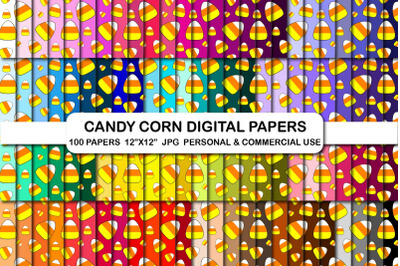 Halloween Corn Digital Papers Background Patterns Set