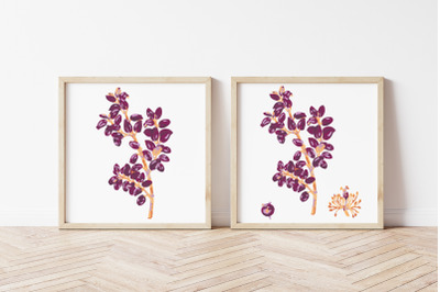 Purple Box Tree Flower Clip Art
