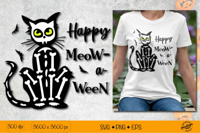 Happy Halloween SVG| Black cat SVG| Halloween quote