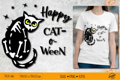 Happy Halloween SVG| Black cat SVG| Halloween quote