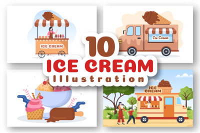 10 Ice Cream Illustration