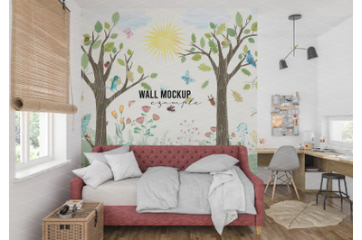 Wall mockup&2C; Wallpaper mockup