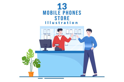 13 Mobile Phone Store Illustration