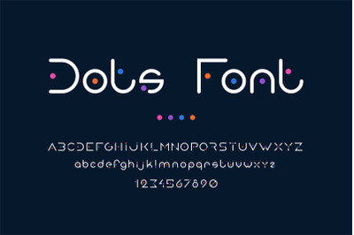 Dots font. Alphabet with uppercase or lowercase letters for poster hea