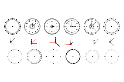 Clock face. Vintage and modern watch dial with decorative and minimal