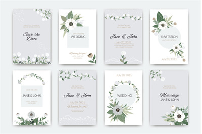 Wedding cards. Invitations to the marriage ceremony. Collection of pos