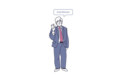 Multilingual man. Character with speech bubbles talking different lang