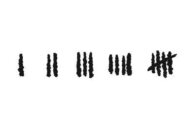 Tally numbers. Prison brush slash and days count stroke symbols, hash