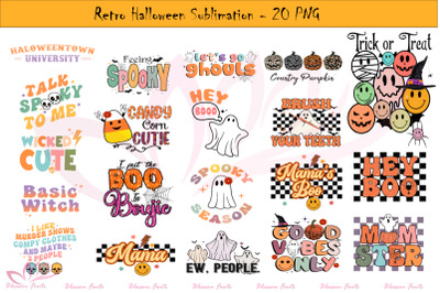 Retro Halloween Sublimation - 20 PNG