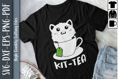 Kit-Tea Funny Cat Lover, Cute Black Cat