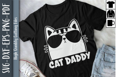 Mens Vintage Cat Daddy Cat Dad Fathers