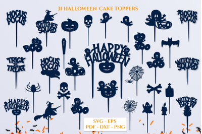 Halloween cake topper bundle. Cake topper svg. Laser cut