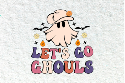 Retro let&#039;s go ghouls Halloween svg