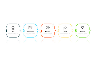 Flowchart. Sequence of business process steps. Infographic for workflo