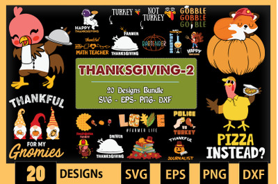 Thanksgiving Bundle SVG 20 designs