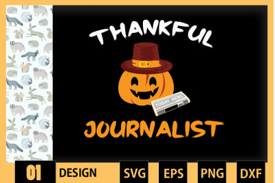 Happy Thankful Journalist Pumpkin