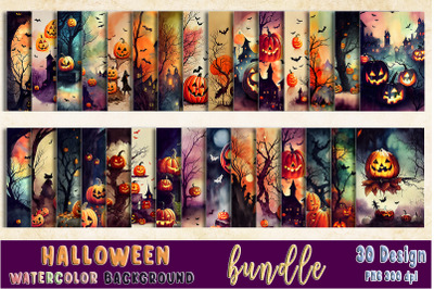 Watercolor Background for Halloween Bundle