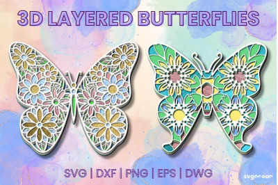 3D Butterfly SVG Bundle