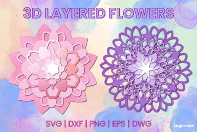 3D Paper Flowers SVG Bundle