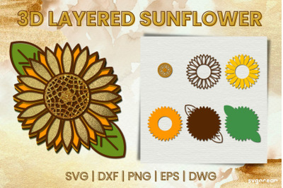 3D Sunflowers SVG