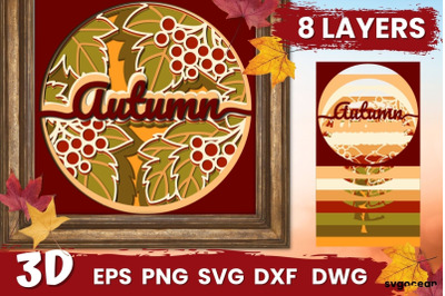 Autumn Shadow Box Svg