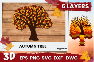 3D Autumn Tree SVG