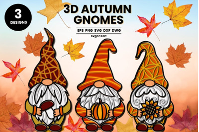 Autumn Gnome Layered Svg Bundle