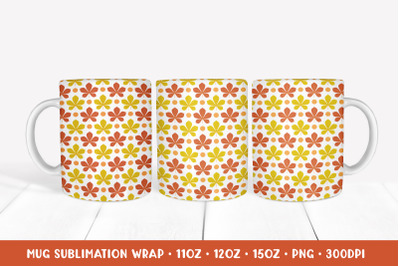 Fall Leaves Mug Wrap Sublimation. Autumn Mug Design PNG